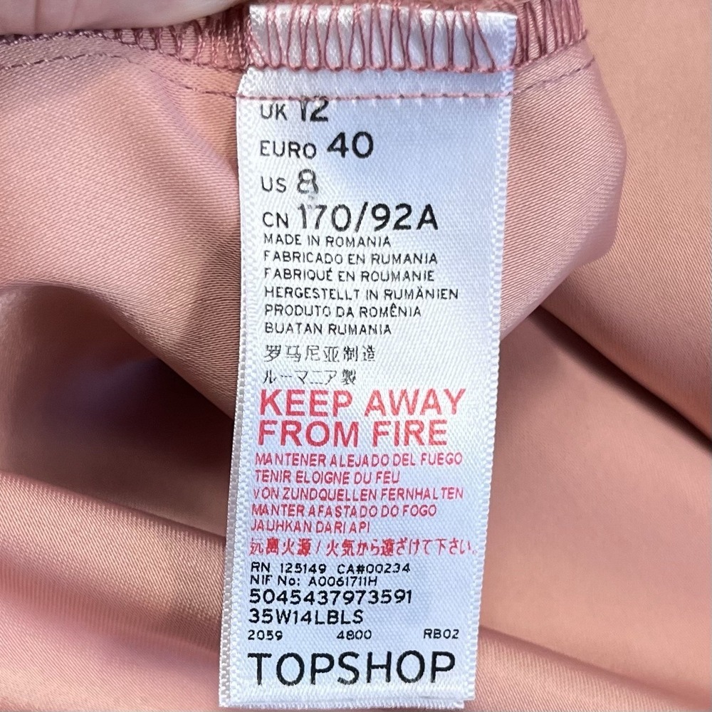 Topshop Asymmetrical Ruffle Midi Dress Dusty Rose Size 8 Prom Soft Girl Romantic - Picture 14 of 14